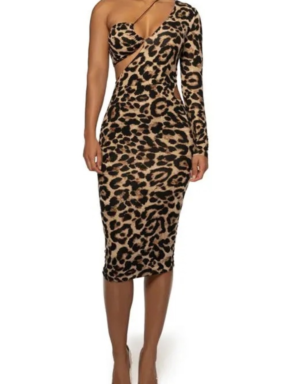 JLUXLABEL
Rule Breaker Print Cutout One-Shoulder
Body-Con Dress